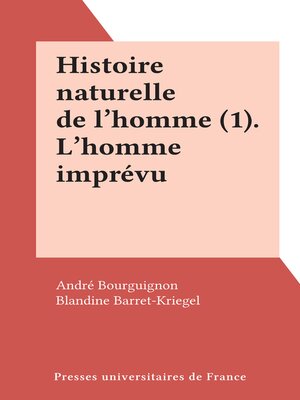 cover image of Histoire naturelle de l'homme, 1